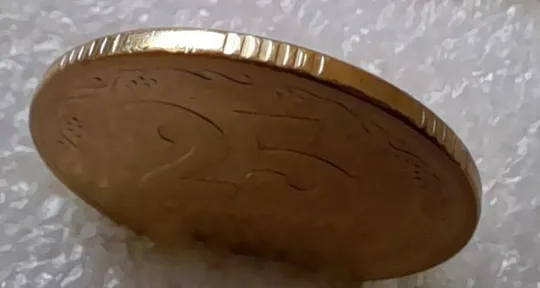 (3469) 25 копійок 1994 1БВк  брак гуртильного кільця (варіант) (25 копеек 1994 1БВк) Продаж