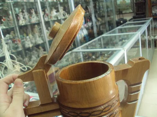 кружка бокал пивная дерево высокая  №4000 Продаж