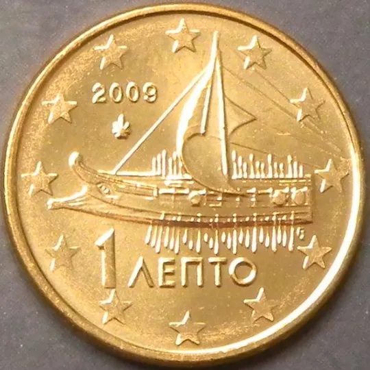 1 євроцент 2009 Греція UNC Ціна