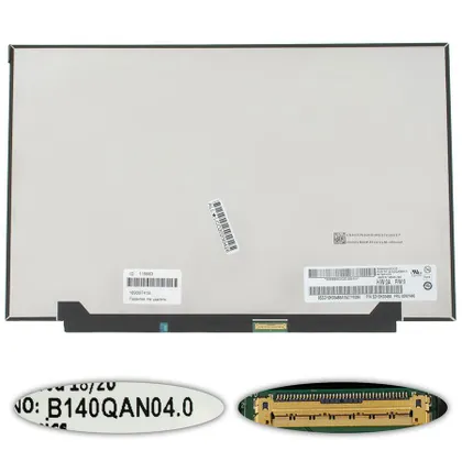 фото, Матриця 14.0" B140QAN04.0 (2880*1800, 40pin(eDP, LTPS, 90Hz, 1.07B, 400cd/m2), LED, SLIM(без планок та вушок), глянсова, роз'єм