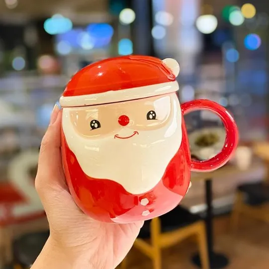 Кружка с крышкой новогодняя Santa Claus 1 13714 350 мл Ціна