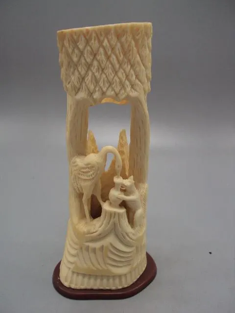 Карандашница кость сказка лиса и журавль высота 17 см вес 294 г №13681 Ціна