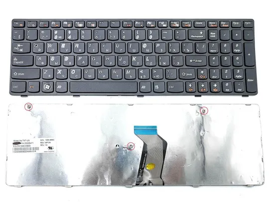 Клавиатура для LENOVO Z580, Z580A, Z580AM, Z580AF ( RU Black, Черная рамка). Оригинал Ціна