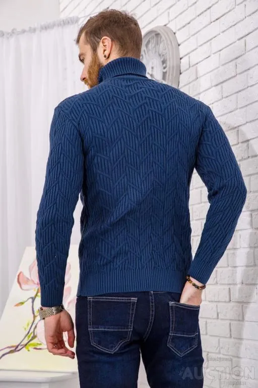 Свитер мужской, цвет джинс, 161R1034 Продаж