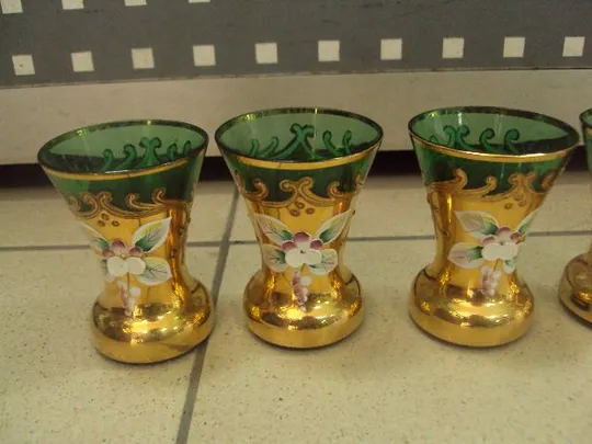 Купити Стопки рюмки с цветочками чешское стекло богемия лот 5 шт №475п