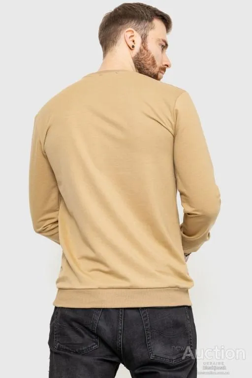 Свитшот мужской с принтом, цвет бежевый, 208R0206 Продаж