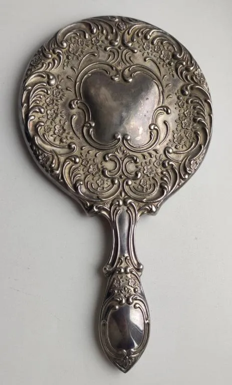 Большое антикварное ручное зеркало 1910-1920-е годы Mr582 Продаж