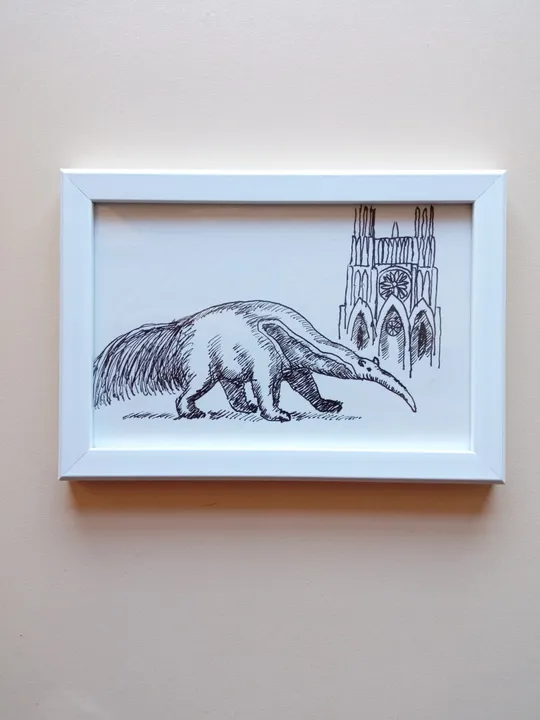 Малюнок &quot;Мурахоїд на тлі готичної споруди&quot; Ціна