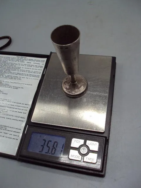 Рюмка стопка серебро 84 проба ПІ или III вес 35,81 г высота 9,1 см, диаметр 2,6 см №14318 Де купити