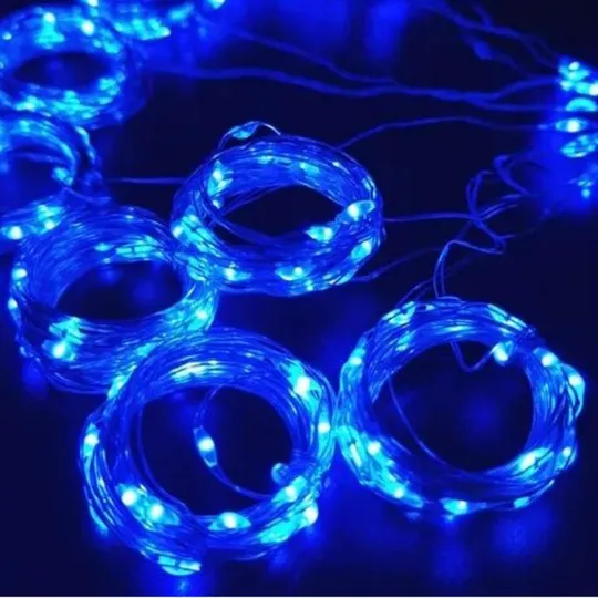 Купити Гирлянда штора Роса, 8x1,5м, 600 LED, 40 нитей, 220В, статический режим, IP44 Синий