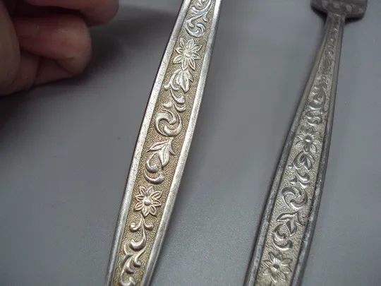 Столовые приборы вилки нерж узор цветы листья листочки нержавейка вилка 19,9 см лот 5 шт №18638в Недорого