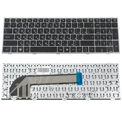 фото, Клавіатура для ноутбука HP (ProBook: 4540s, 4545s) rus, black, silver frame