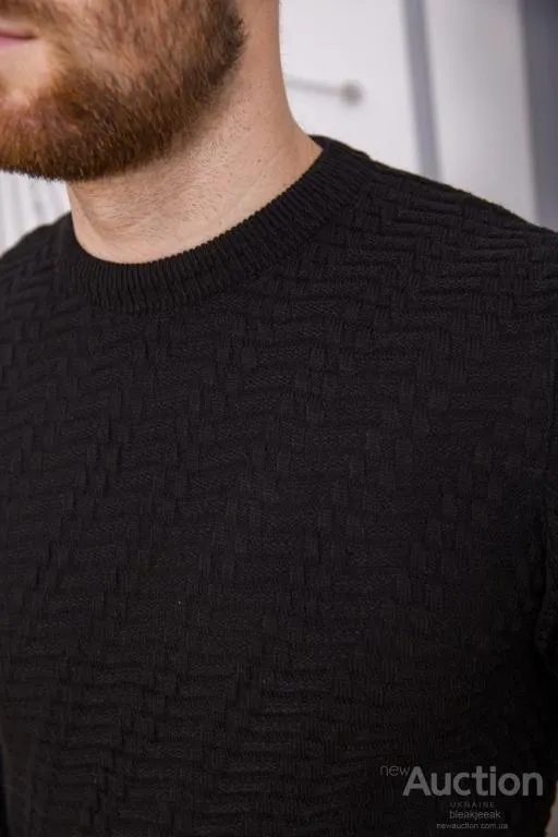 Свитер мужской, цвет черный, 161R800 Де купити