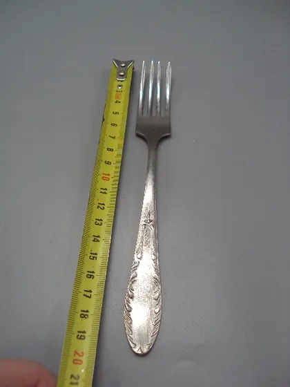 фото, Столовые приборы вилка столовая нерж узор нержавейка длина 19,8 см №18634в