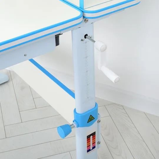 Детская Парта Bambi M 4804-4, с надстройкой, выдвижной ящик, регулируемая высота (Бело-синий) Де купити