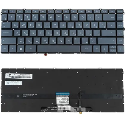 фото, Клавіатура для ноутбука HP (14m-dw) rus, dark blue, без фрейма, підсвітка клавіш