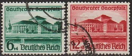 фото, 1938 - Рейх - Театр Саар Mi.673-74  _6.0 € _гаш
