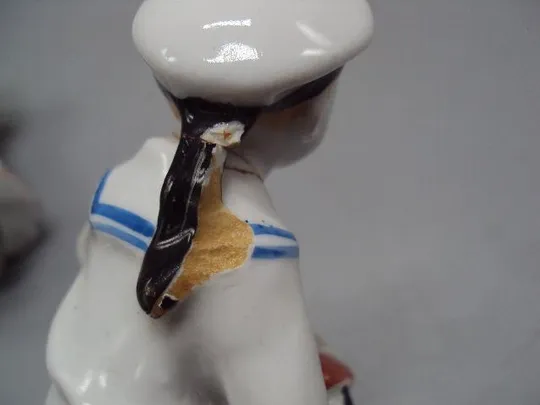 Фигура фарфор ЛФЗ морячок матросик юный гармонист Смелый и девушка плясунья под реставрацию №31 Продаж