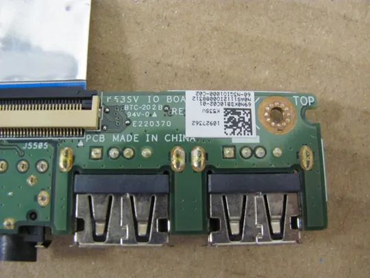 номер0529-15 плата AUDIO USB 69N0KDB10C02 60-N3G101000 для Asus K53SV A53S K53E K53S X53E X53S A53E A53S оригінал Інтернет-аукціон