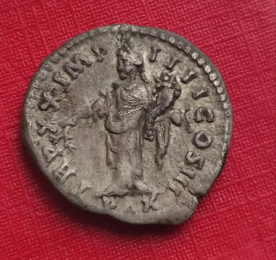 Монета Рима Богиня Мира с оливковой ветвью и рогом изобилия, Марк Аврелий, денарий, серебро psb48 Ціна