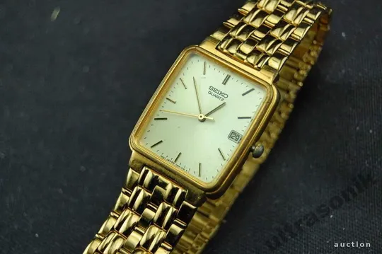 стильные часы SEIKO мех.7N22 30м. дата. подзолото Ціна
