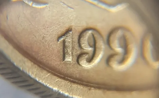 (4469) 10 копійок 1996 1ГБм здвоєння в році карбуванння на аверсі (10 копеек 1996 1ГБм брак) Ціна