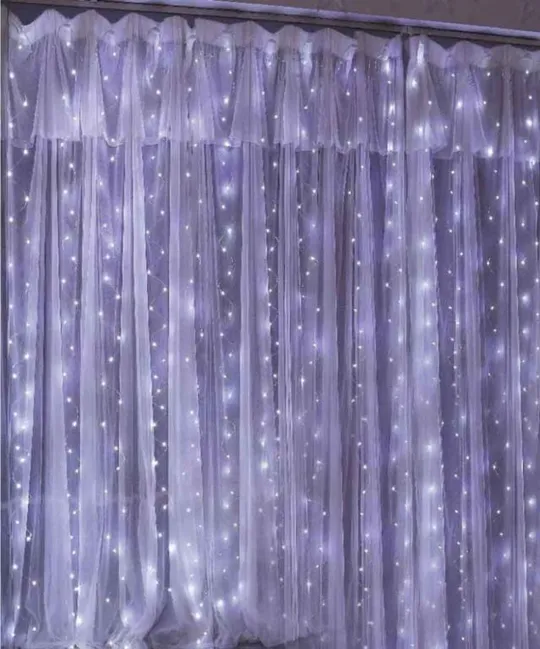 Гирлянда штора Роса + пульт, 3x2м, 400 LED, от USB и сети 220В, 20 нитей, 8 режимов Продаж