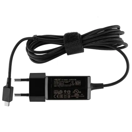фото, Оригінальний блок живлення для ноутбука ASUS 19V, 33W, для ASUS Eee Book X205TA, F205TA, special USB connector, квадратний, black