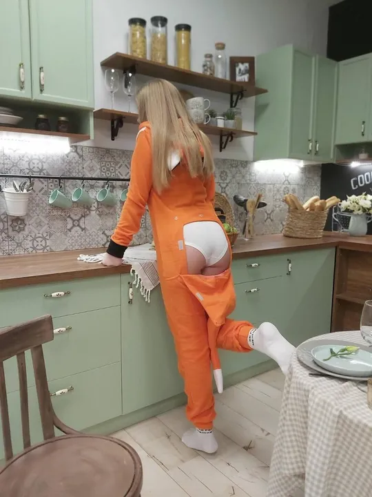 Піжама жіноча комбінезон попожама фліс Лисиця помаранчева розмір 44 З аукціону