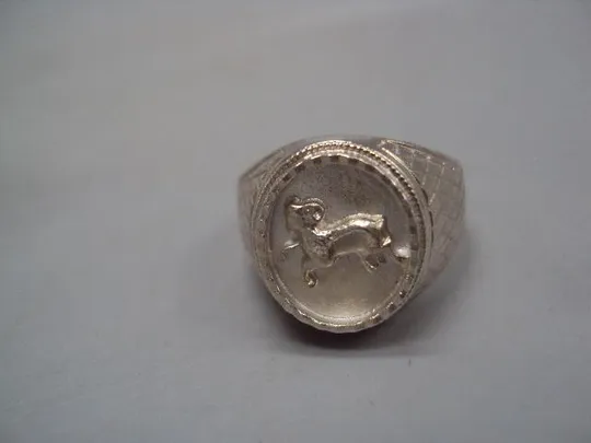 Мужской перстень кольцо овал зодиак Овен гороскоп серебро Украина вес 6,11 г размер 19,5 №15148 З аукціону