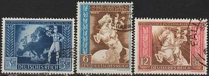 фото, 1942 - Рейх - Поштовий конгрес Mi.820-22  _7,50 €