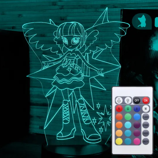 Акриловий світильник-нічник з пультом 16 кольорів Дівчата Еквестрії tty-n000966 Ціна