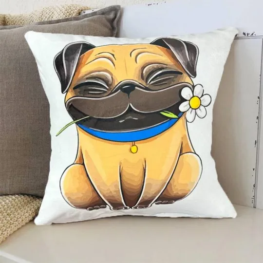 Подушка 3D Счастливый мопс 2540_D 11987 35х35 см Ціна