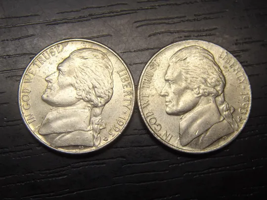 5 центів 1993 США (два різновиди) Ціна