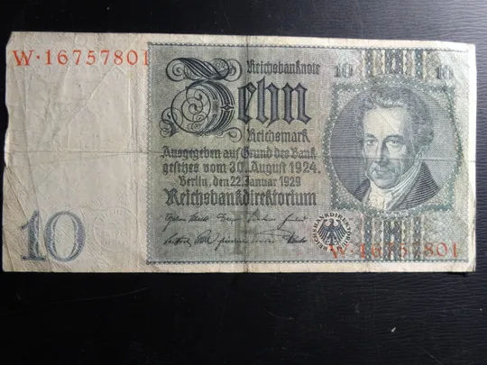 10 рейхсмарок Німеччина 1929 (літера F) Ціна