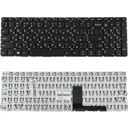 фото, Клавіатура для ноутбука LENOVO (IdeaPad: 310-15) ukr, black, без фрейма
