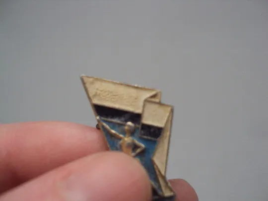 Знак спорт ссср спартакиада флаг ЛЭ ЛенЭмальер женщина девушка держит флаг №17847 З аукціону