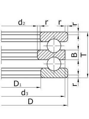 Купити подшипник 38209 ( bearing 52209 ) ГПЗ-2 шариковый упорный двухрядный ГОСТ 7872-89