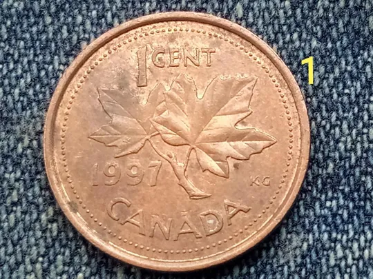 Канада, 1 цент (1997 г.) Флора. Растения. Кленовый лист. Ціна