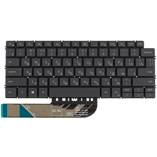 Купити Клавіатура для ноутбука DELL (Inspiron: 5390, 5490, 7490) rus, gray, без фрейму, підсвічування клавіш (оригінал)