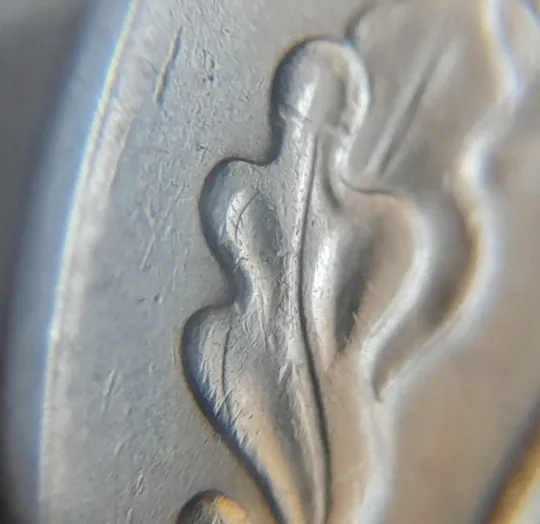 (6002) 25 копійок 1994 1БВм розколи на лівому нижньому листі на аверсі (25 копеек 1994 1БВм брак) Продаж