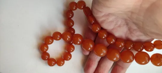 Отличное состояние!Янтарное ожерелье, крупные бусы, Балтийский янтарь 1970-е годы длина 48 см  bn712 Де купити