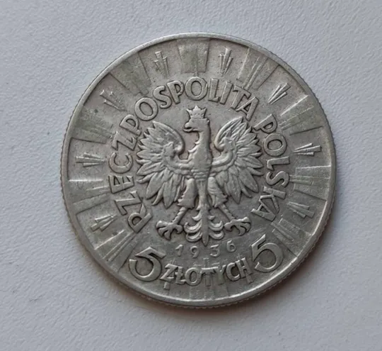 5 злотых 1936 года монета серебро Польша,оригинал, Пилсудский pl642. Ціна