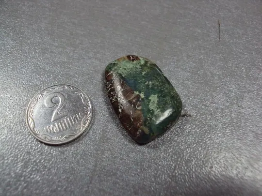 Купити Камень хризоколл зелено-коричнвый на подложке для ювелирных изделий вес 3,4 г 5х25х17 мм №13264