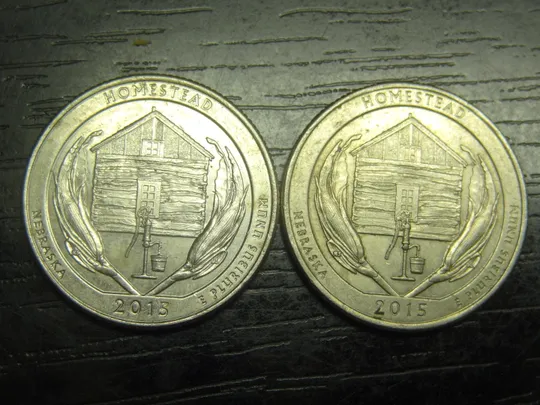 25 центів 2015 США Гомстед (два різновиди) Ціна