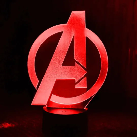 Акриловий світильник-нічник Мстители червоний tty-n001705 Ціна
