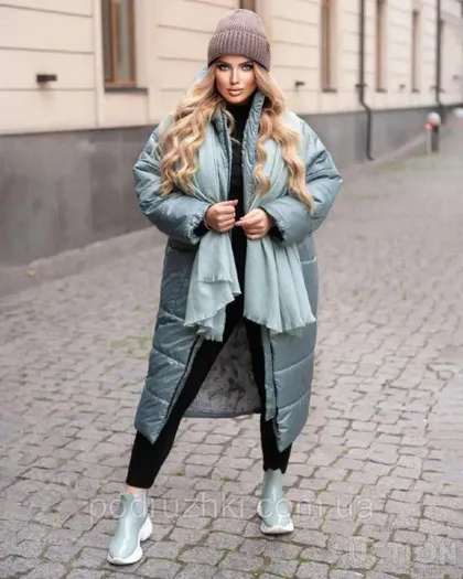 фото, Жіноча тепла зимова куртка колір бірюза