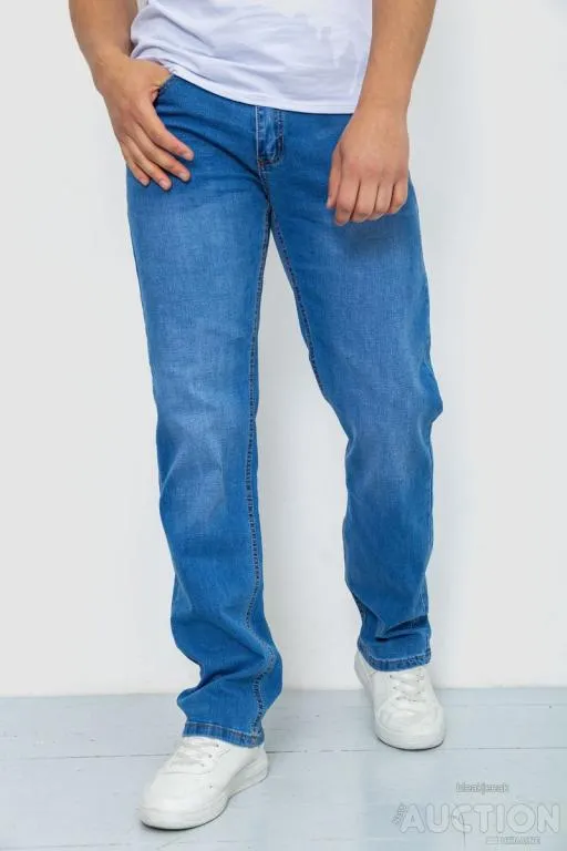 Джинсы мужские с потертостями, цвет голубой, 244R22-784 Ціна