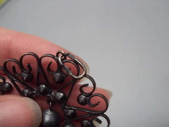 Кулон подвеска круглая цветок цветочек серебро 875 проба ссср вес 5,69 г диаметр 4,2 см №15553 Характеристики