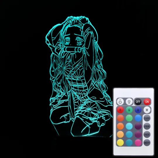 Акриловий світильник-нічник з пультом 16 кольорів Незуко Камадо 2 tty-n001365 Ціна